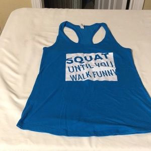 Ladies athletic blue athletic top medium